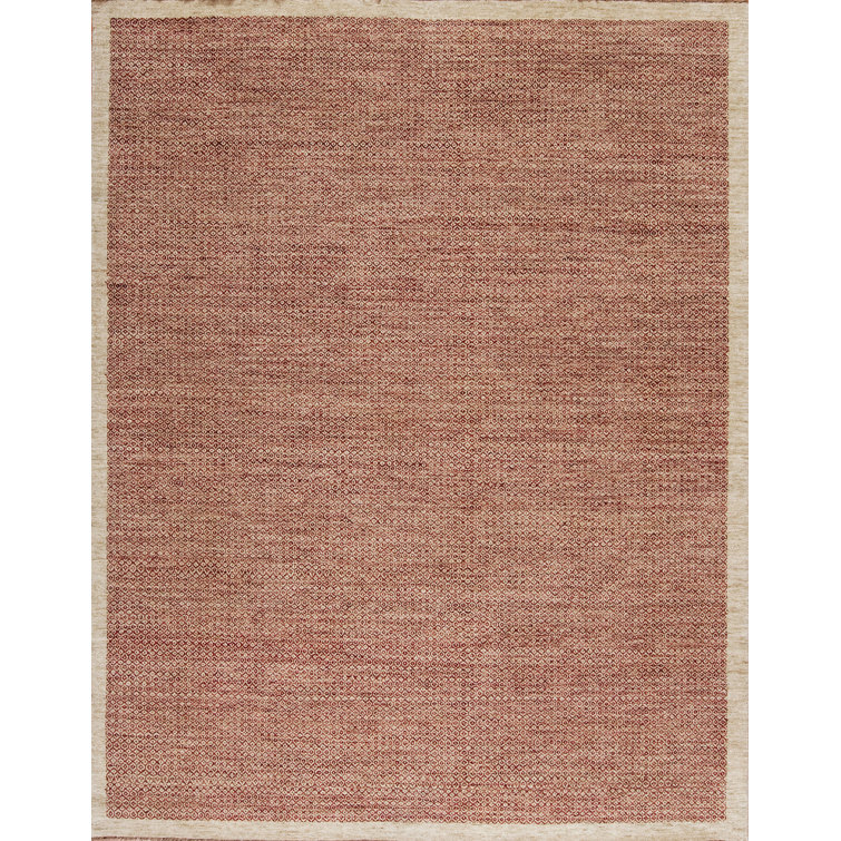 Tapis cramoisi / beige en laine noué à la main Textures