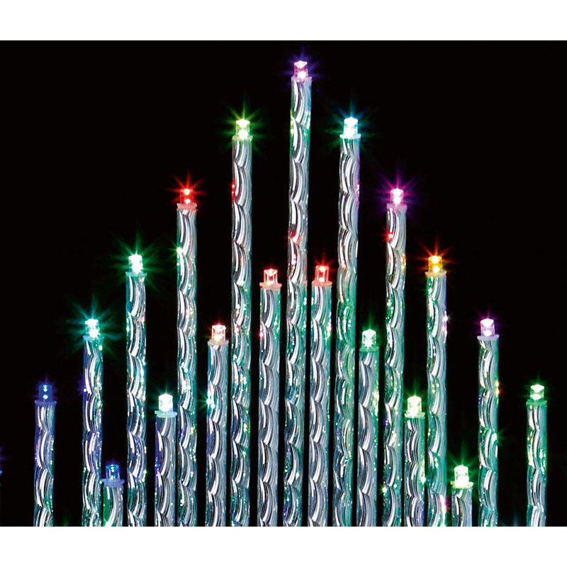 33 Multi Coloured LED Metallic Candlebridge