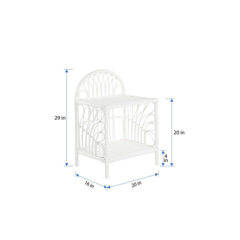Deloris 20'' W Wicker / Rattan Nightstand, White