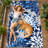 ZonLi Tropical Floral Indoor/Outdoor Rug, 6' x 9', Blue/White, Waterproof, Washable, Non-Slip-129467914-129467911