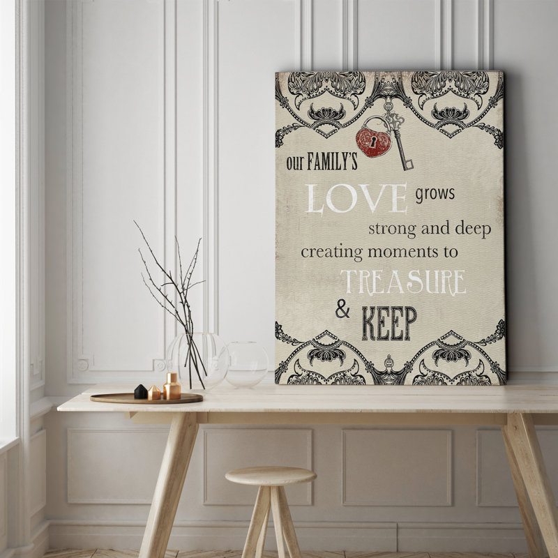 « love », art textuel sur toile tendue, H 16 po x l 20 po x P 1,5 po