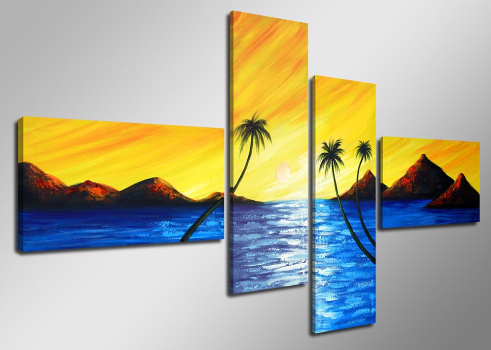 Palm Trees' Mehrteiliges Bild Grafikdruck auf Leinwand