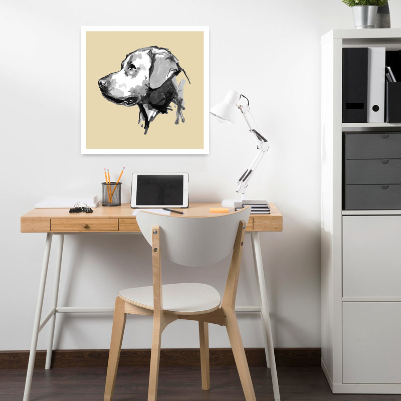 Art contemporain, art mural chien contemporain, H 18 po x l 18 po