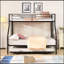 Lit simple superposé au dessus d'un lit double avec lit gigogne en métal, aucun sommier requis, assemblage facile