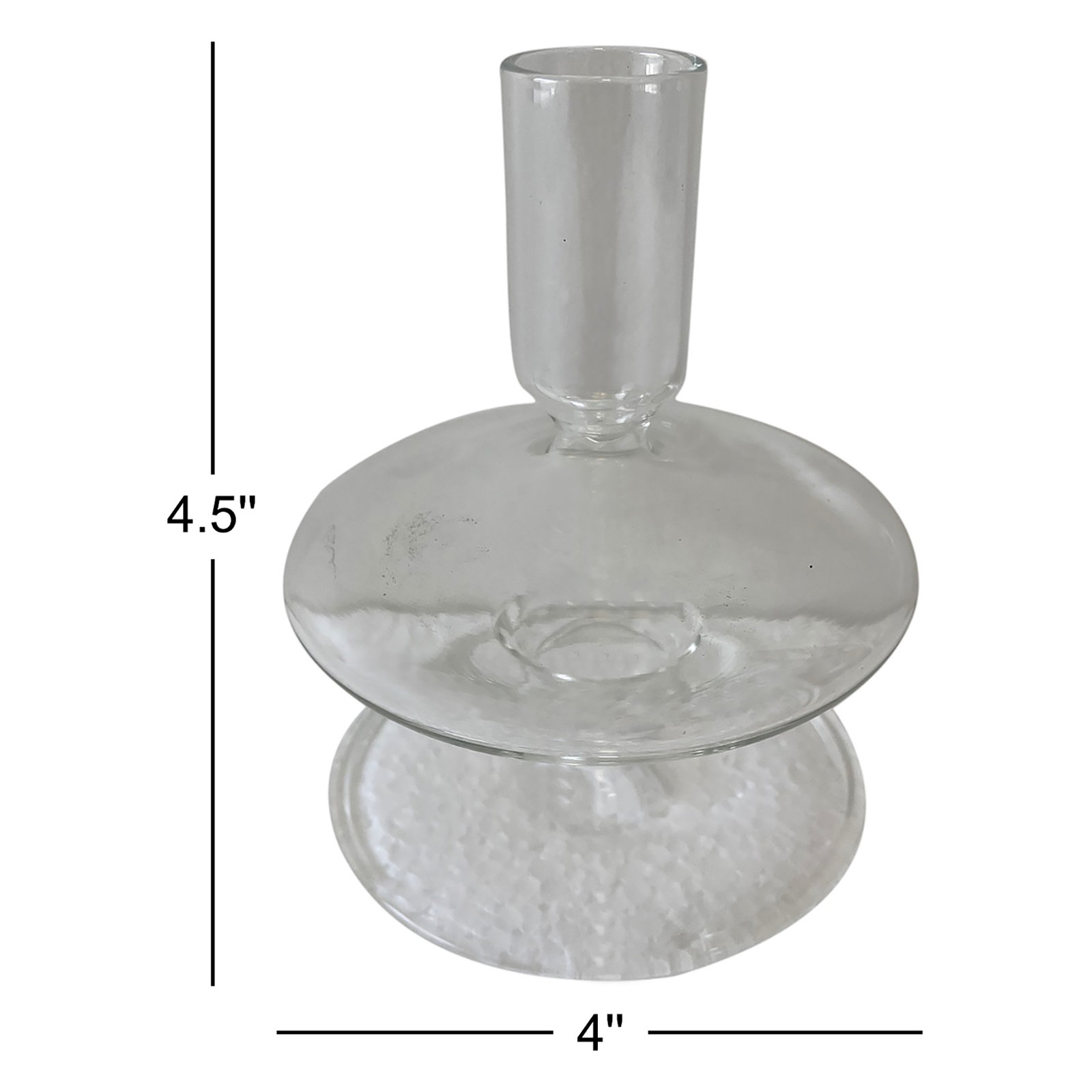 Glass Clear Candle Stand H 4.5" & Dia 4"