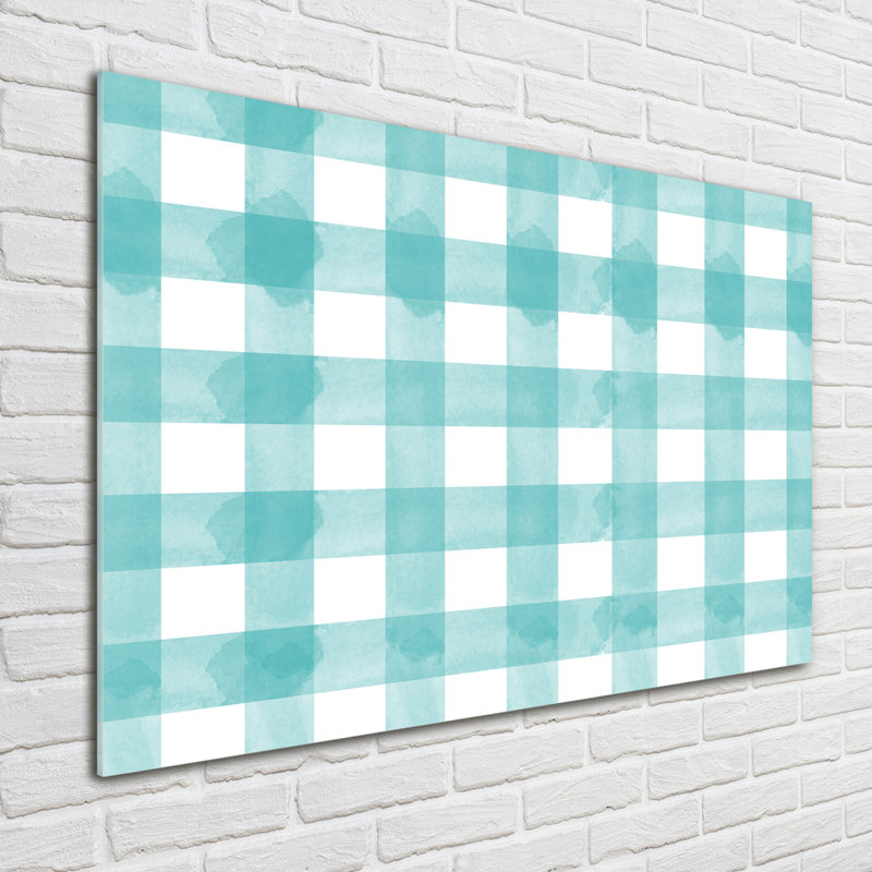 Blue Lattice - No Frame Print on Glass