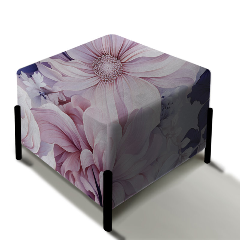 Exquise beauté mauve à motif floral II - repose-pieds carré floral