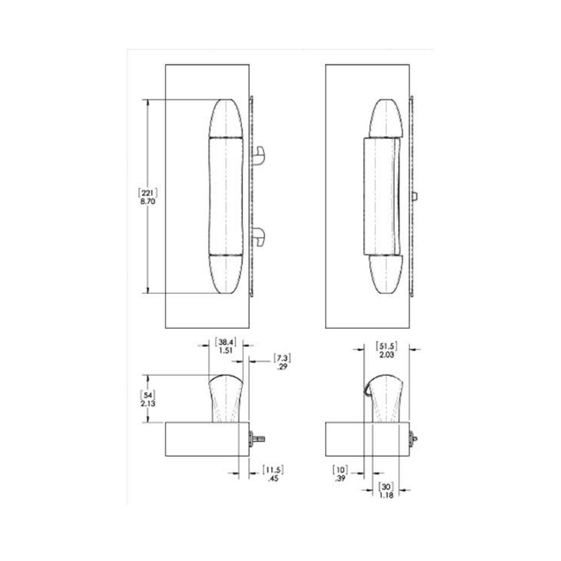 Plaque de poussée coulissante Interlock Intuition, Argent argent
