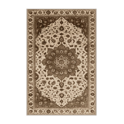 Tapis beige Tabriz lavable à la machine