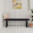 Leira Modern Wood Bench 60” Industrial Table Benches with Black Metal Legs for Dining Room, Porch-812613112
