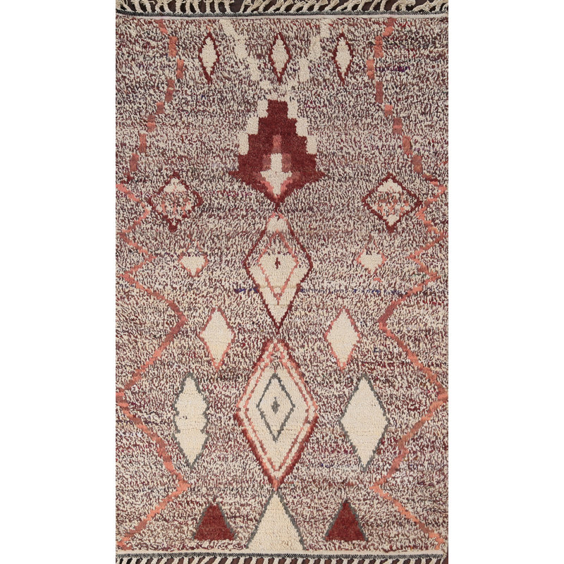 One-of-a-Kind 4'0" x 6'9" New Age Rectangle Wool Area Rug in Ivory