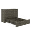 Lit escamotable double avec station de charge, lit plateforme pliable multifonctionnel avec 1 grand tiroir de rangement-1591362485