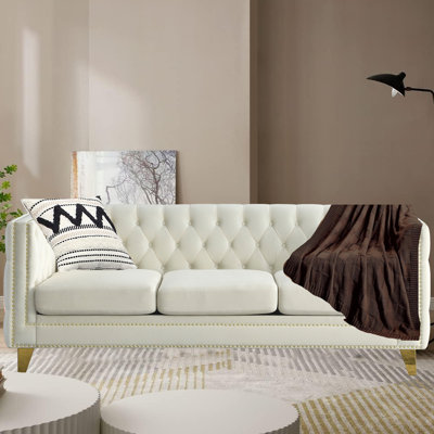 Grand canapé d'appoint 80,5 pouces, canapé Chesterfield 3 places