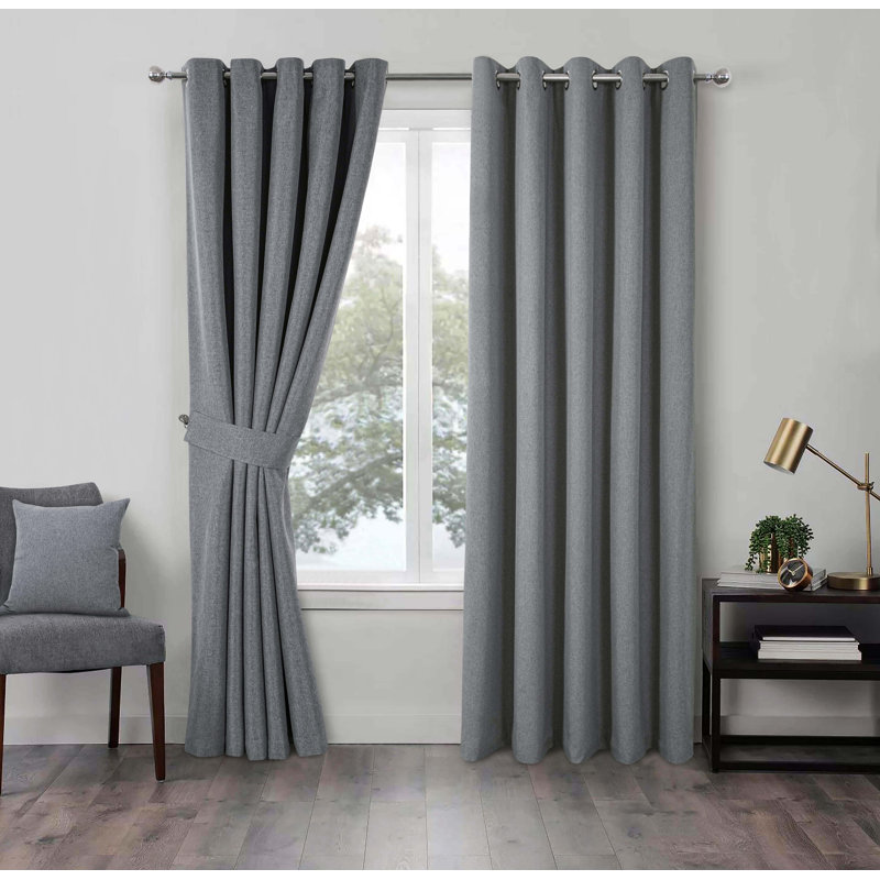Kareesha Blackout Curtain Pair, Grey, 114 W x 137 D cm