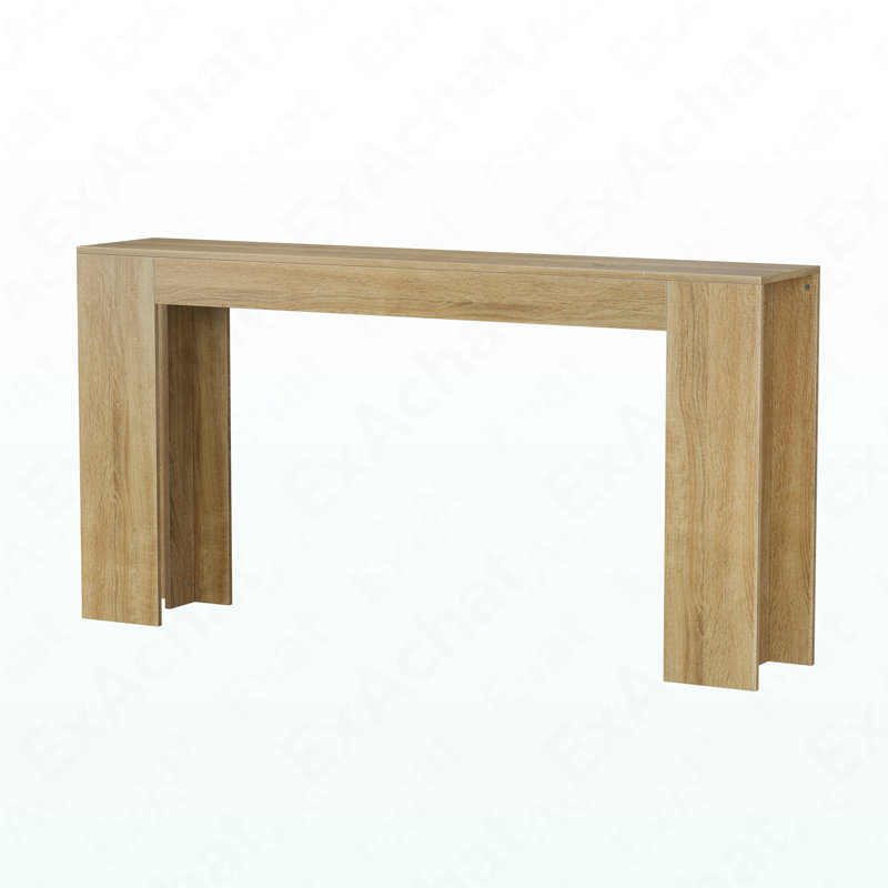 62.99-Inch Extra-Long Entryway Table, Farmhouse Sofa Table Behind The Sofa, Decorative Table For Narrow Entrances In The Living Room, Hallway, Entrance, Or Foyer, Oak-Colored Console Table