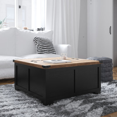 Modern Farmhouse Coffee Table with Hinged Lift Top and Storage