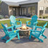 4-Person Folding Adirondack Chair Set – Hdpe All-Weather Outdoor Patio Seating With Dual Cup Holders