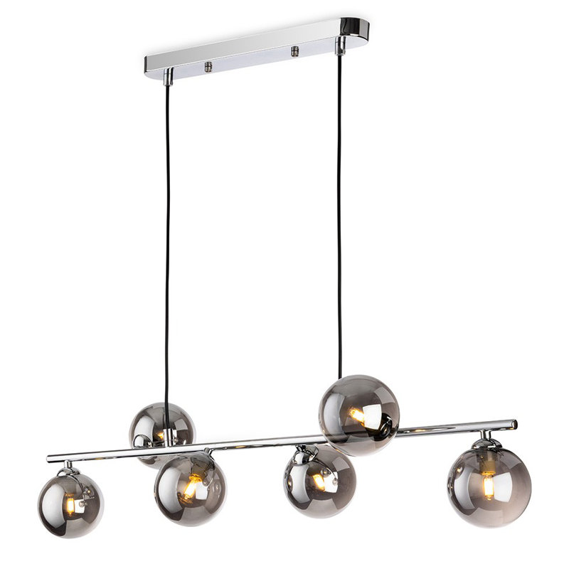 6 - Light Sputnik Pendant, Grey, Chrome