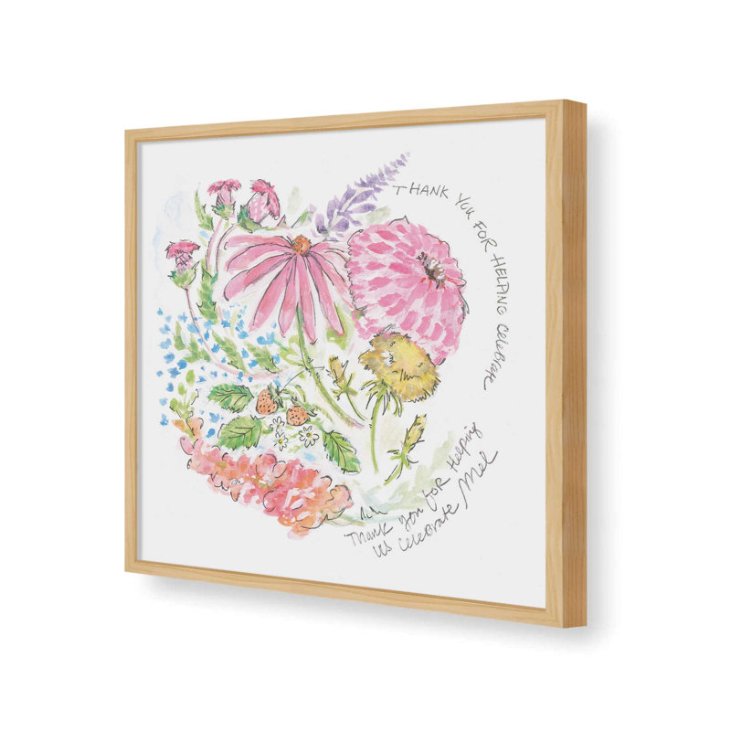 «Blooming with Joy» par Jessica Mingo, reproduction d'art, L 12 po x H 12 po, Maple, Framed Print