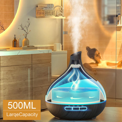 Essential Oil Diffuser for Women, Aromatherapy Diffuser: LED, Dual Mist 30/60ml/h, Remote Control, Auto Shut-Off, Hotel Spa Bedroom