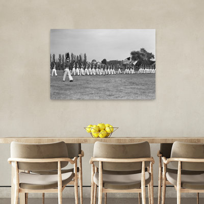 1940s STUDENTS MARCHING PENNSYLVANIA MILITARY COLLEGE IN CHESTER 1 Piece Wrapped Canvas Wall Art