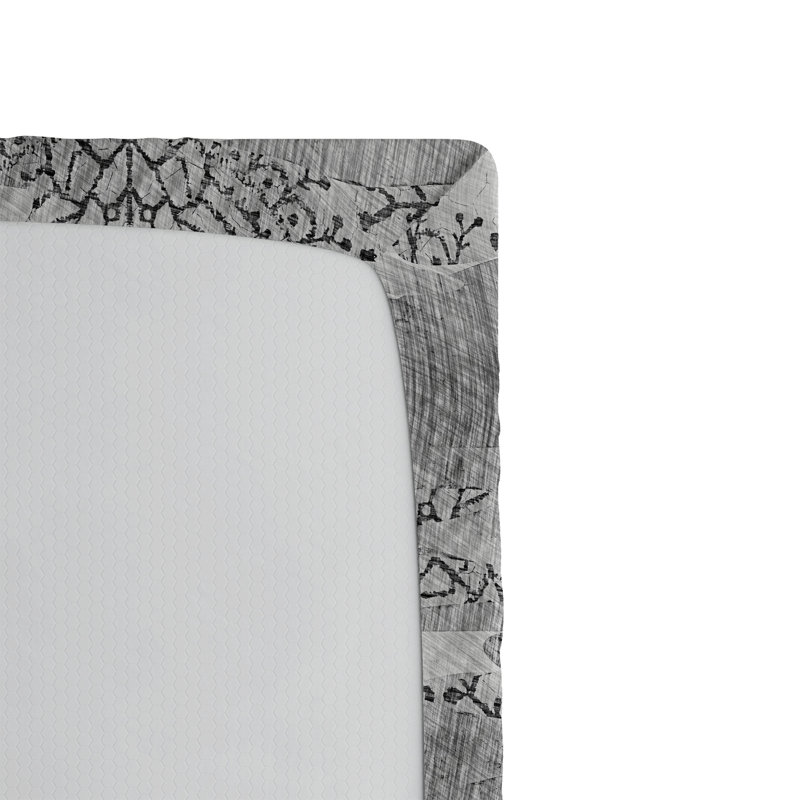 Drap-housse vintage Ambesonne, Drap-housse de taille simple, Gris pâle / gris pâle abstrait