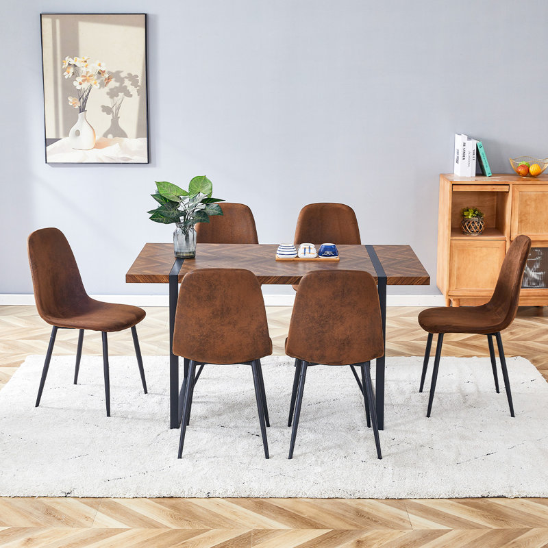 Ensemble de salle à manger en bois, H 34,5 po x l 17 po x P 15,7 po