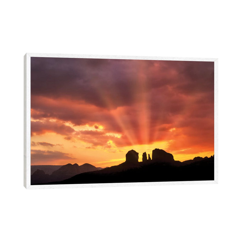Cathedral Sunrise by Dennis Frates - Print on Canvas, 45.72cm H x 66.04cm W x 3.81cm D, White Framed