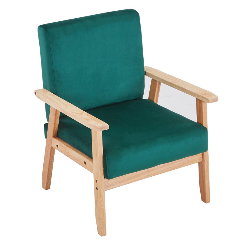 Fauteuil d'appoint en velours Bleona, Velours vert