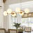 6 - Light Frosted Bubble Glass Globe Linear Island Chandelier