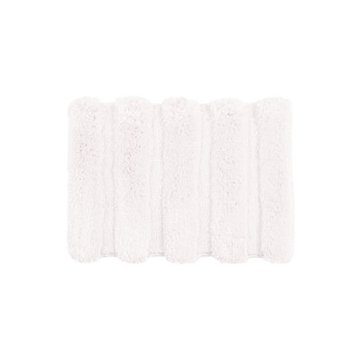 Tapis pour salle de bain 17 po x 24 po, motif rayé, envers antidérapant, fibre facile à laver, rayé, doux, lavable à la machine