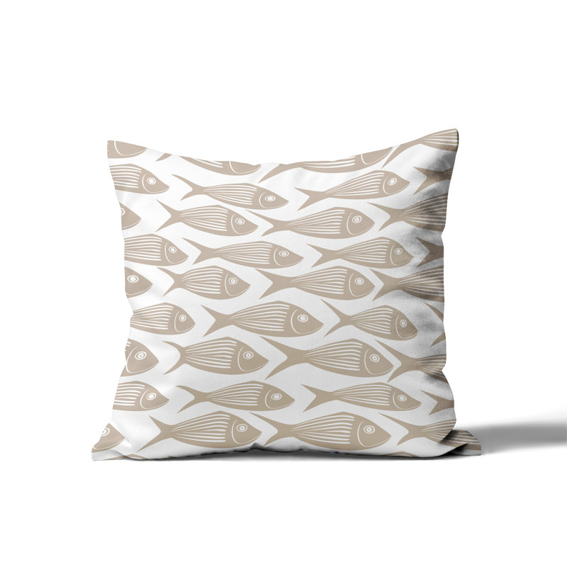 Barnon Reversible Throw Pillow, Beige, 16"H x 16"W