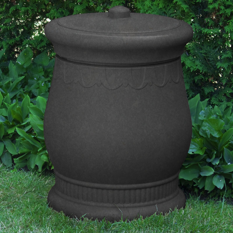 Poubelle 30 gallons Savannah, Granite noir