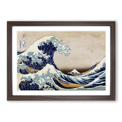 Oriental Under the Great Wave of off Kanagawa by Katsushika Hokusai - Framed Print