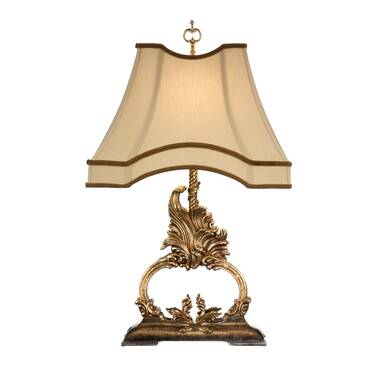 Wildwood Tea Box Antique Patina Bone Silkette Brass Table Lamp