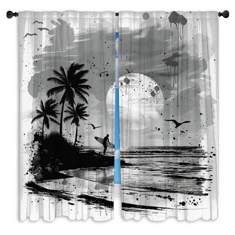 Rideaux de fenêtre de surf obscurcissant et obscurcissant - 2 panneaux, 40 po x 50 po - 2 panneaux, Transparent