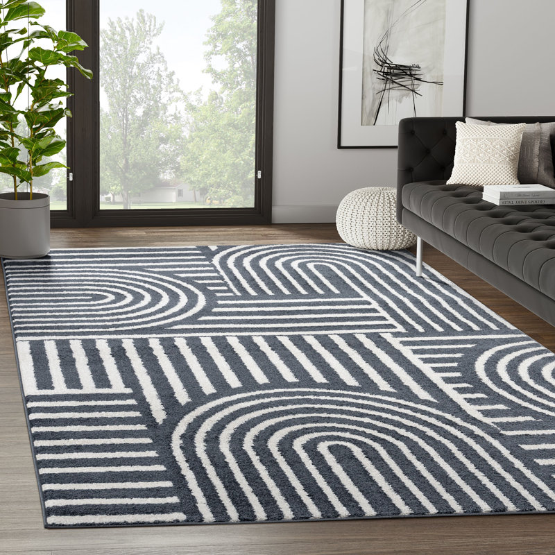 Striped Indoor Rug, Rectangle 6' x 9'