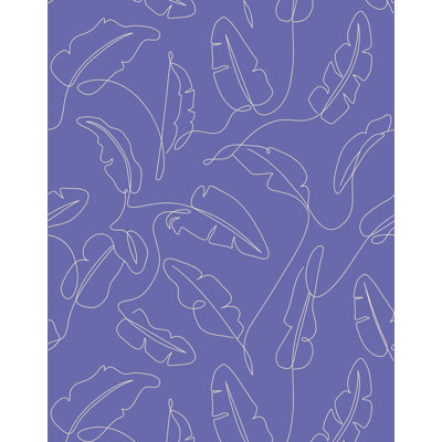 7m x 75cm Matte Minimal Line Tropical Wallpaper Roll