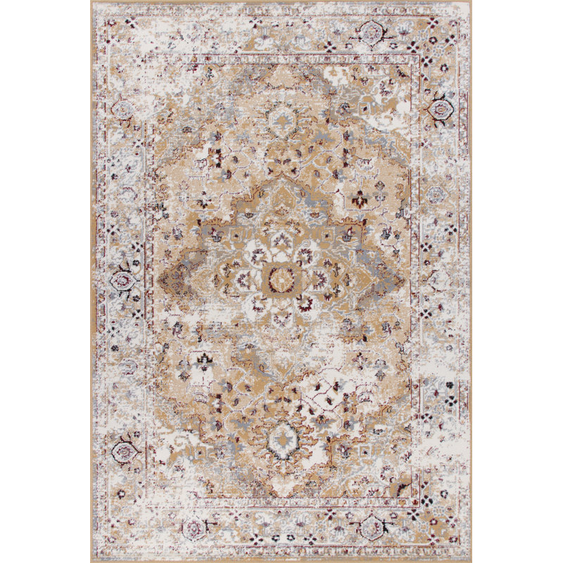 Tapis oriental gris / beige Tonia, Rectangle 3 pi 3 po x 4 pi 11 po