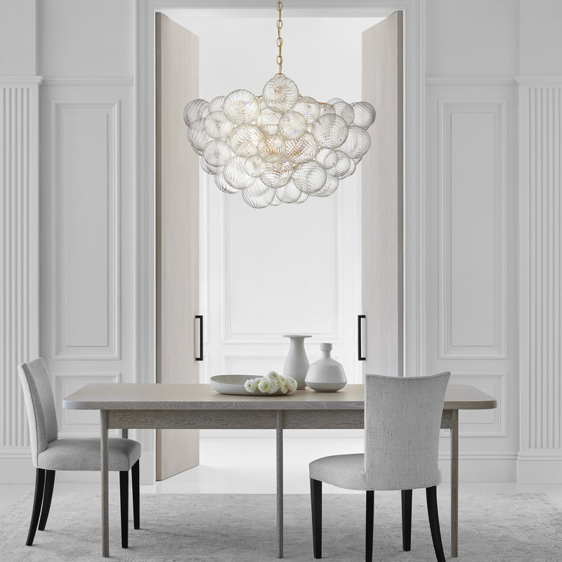 Talia 8 - Light Chandelier, Burnished Silver Leaf