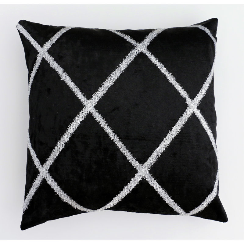 Housse de coussin carré Dylan, Noir