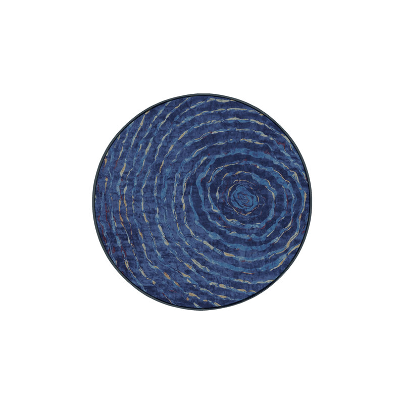 Machine Washable Gray Area Rug, Round 6'