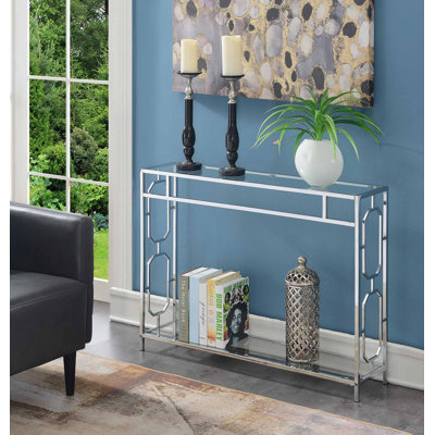 Gobert 42'' Glass Top Console Table