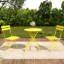 Ensemble bistro de patio pliant 3 pièces pour l'extérieur / l'intérieur, sièges pour 2 personnes, jaune, structure, capacité de poids élevée, meubles de pieds remplaçables, coussins confortables