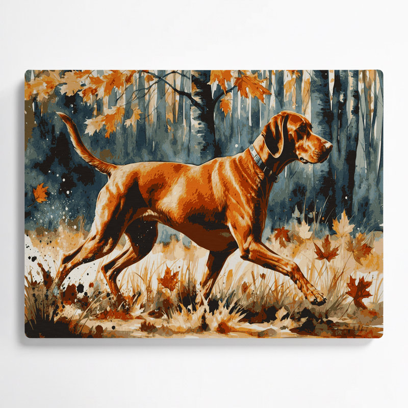Chiens Vizsla, art mural en métal brun, H 20 po x l 30 po