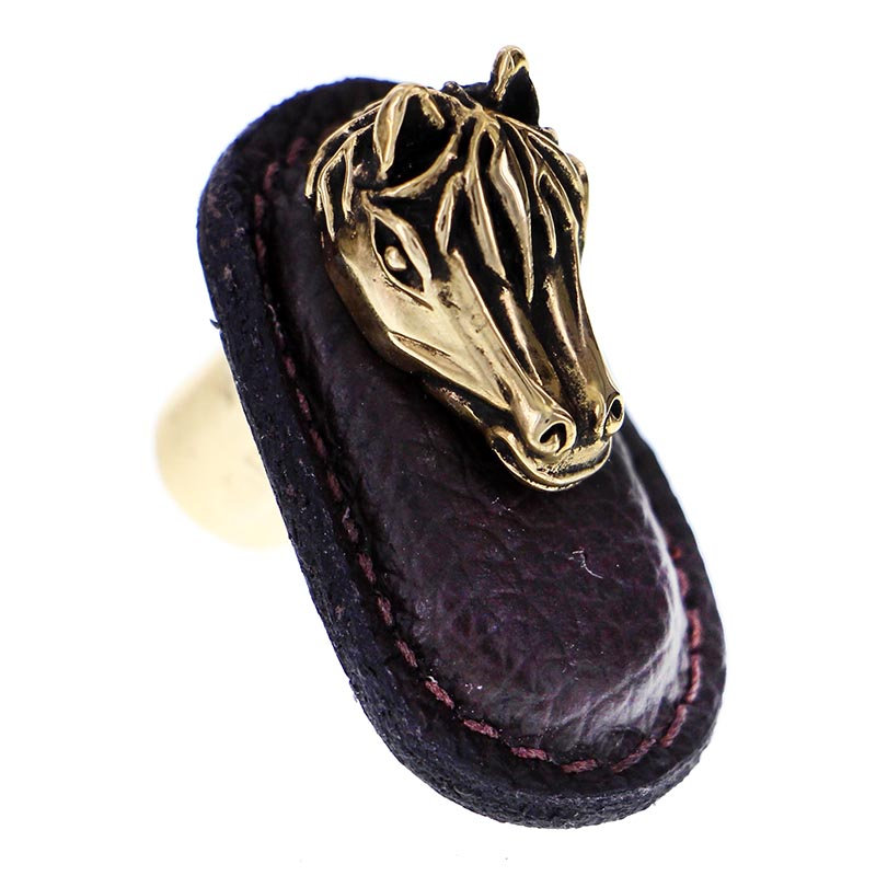 Equestre Novelty Knob, Brown, Antique Gold