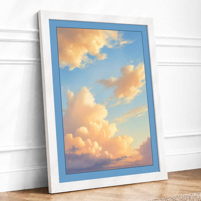 Golden Hour Sky Modern - Framed Print, A1 - 84.1 x 59.4 cm, White