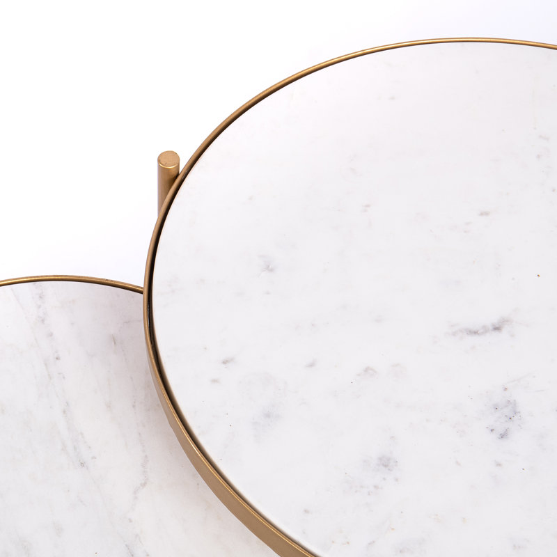 Natural Marble Top Round Nesting Tables