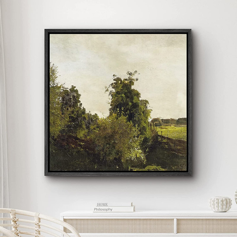 Peinture sur toile, cadre flottant, Noir, H 16 po x l 16 po x P 1,5 po