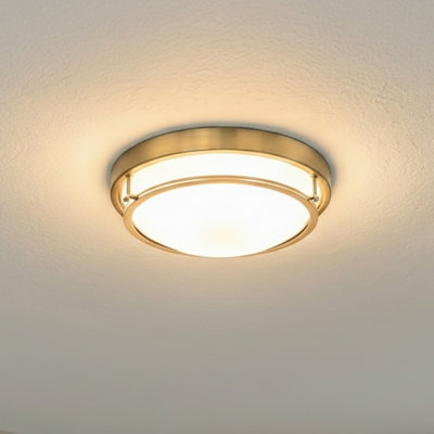 Aaru 2 - Light 13'' Simple Bowl Flush Mount in Natural Brass